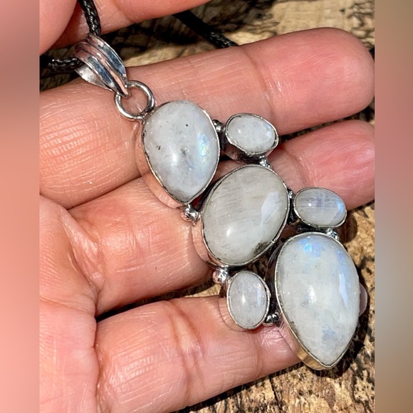 Rainbow Moonstone Crystal Pendant 2 1/2” - Picture 8 of 16